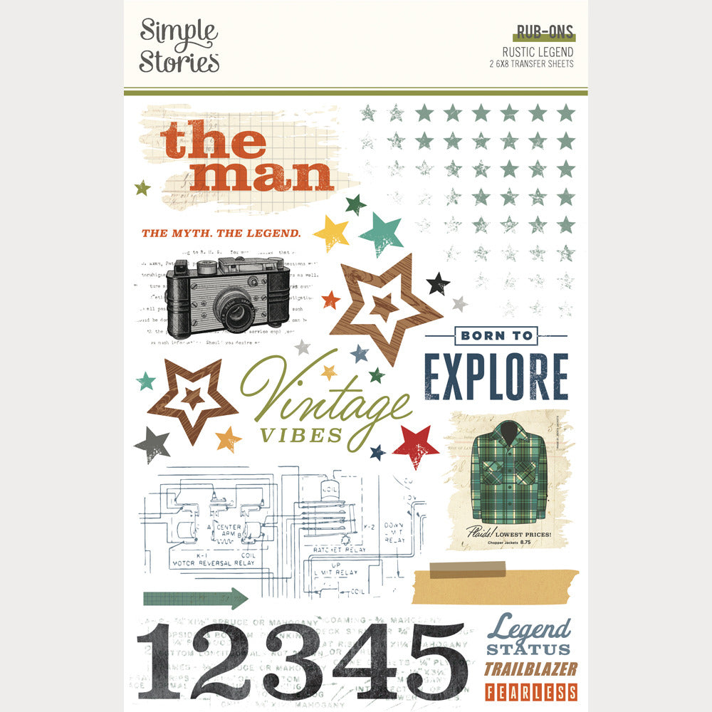 Simple Stories, Rub-Ons, Rustic Legend
