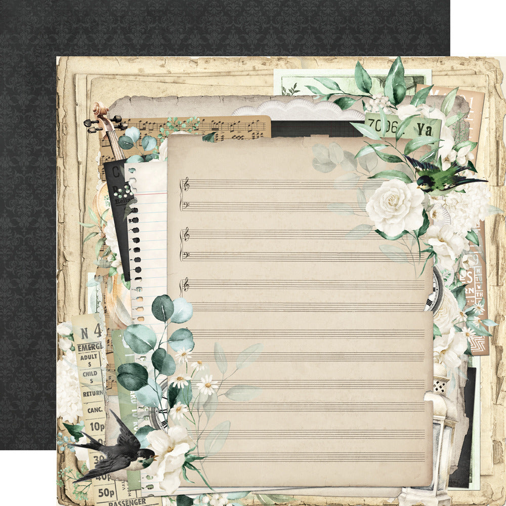 Simple Stories, 12X12 Patterned Paper, Simple Vintage Timeless Harmony - Unscripted