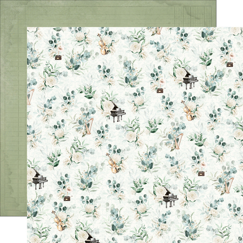 Simple Stories, 12X12 Patterned Paper, Simple Vintage Timeless Harmony - Simple Melody