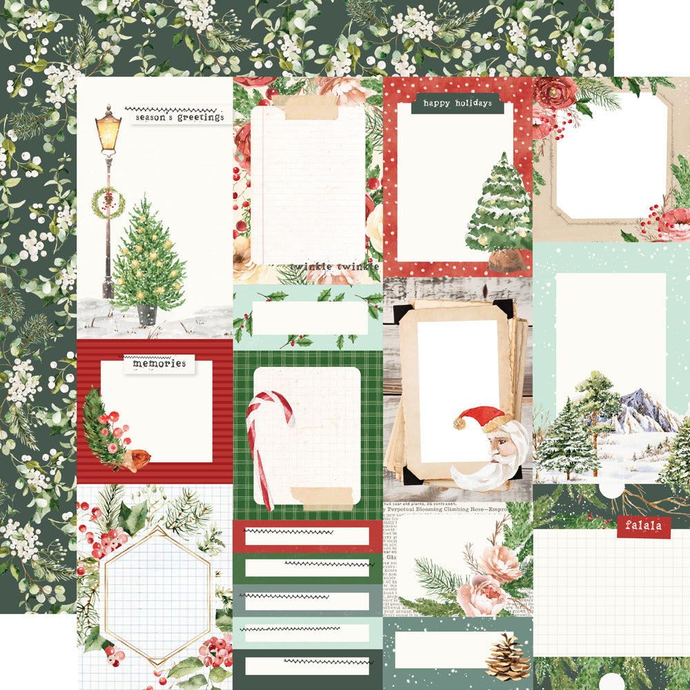 Simple Stories, 12X12 Patterned Paper, Simple Vintage Evergreen Memories - Journal Elements