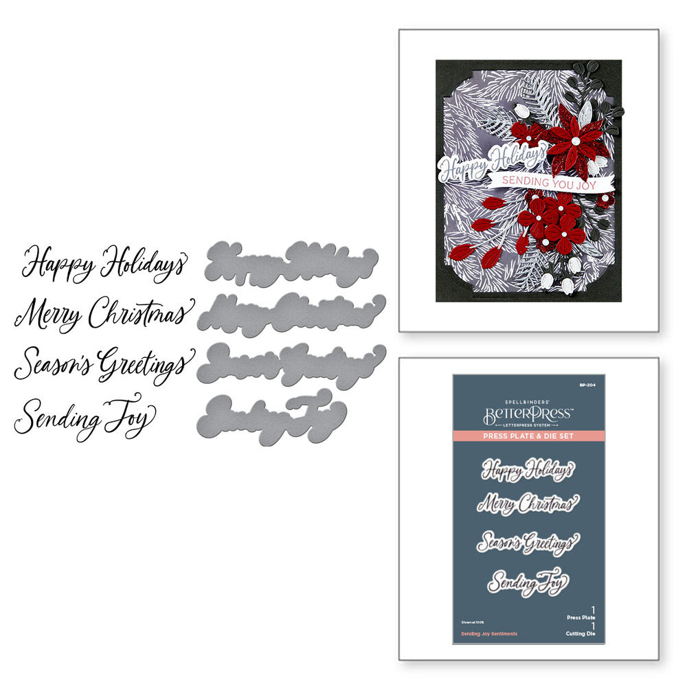 Spellbinders, BetterPress, Press Plates & Dies, Sending Joy Sentiments