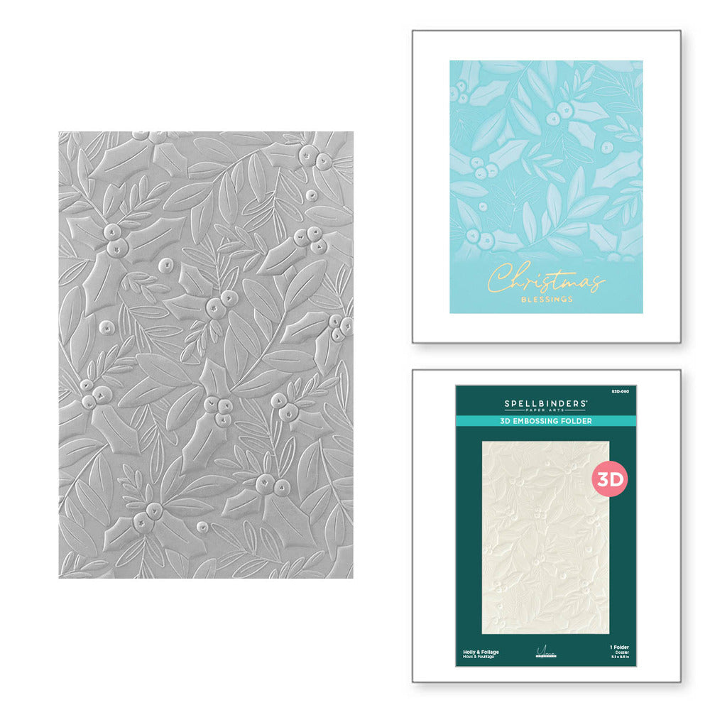 Spellbinders, Holly & Foliage Embossing Folder