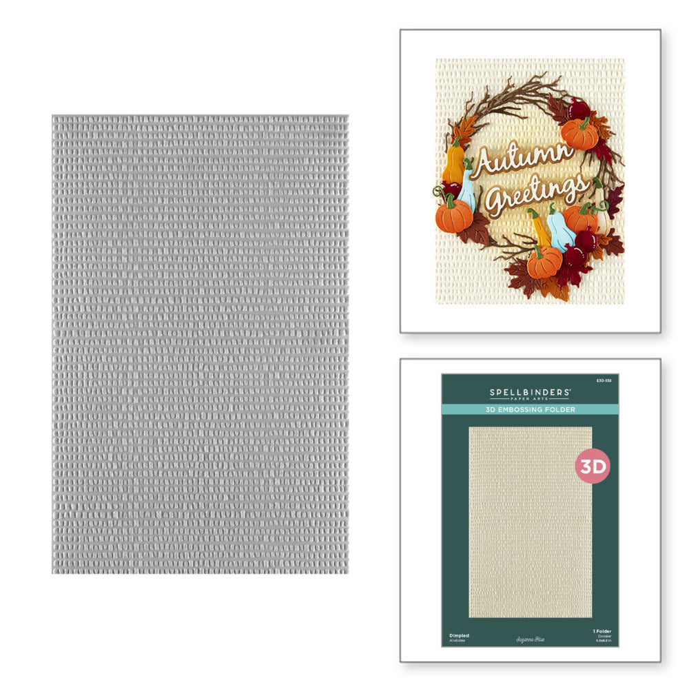 Spellbinders 3D Embossing Folder; Texture & Foliage - Dimpled