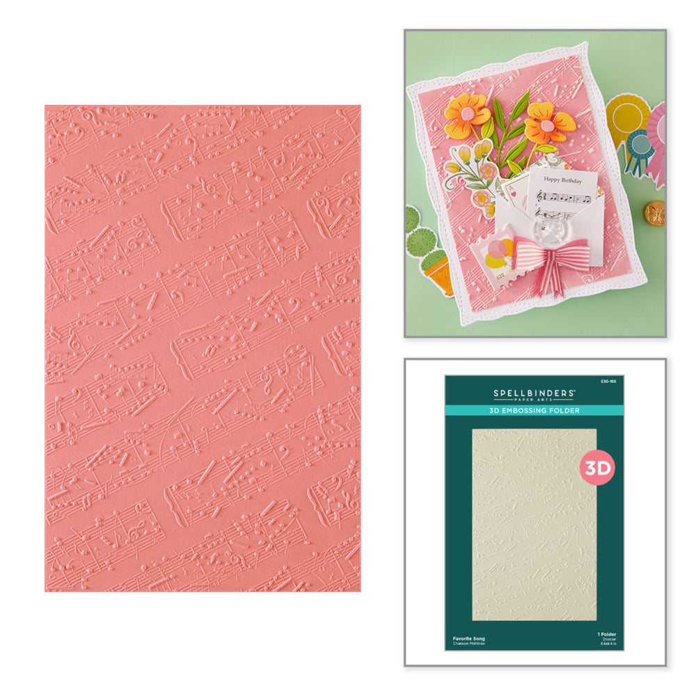 Spellbinders 3D Embossing Folder; Favorite Song