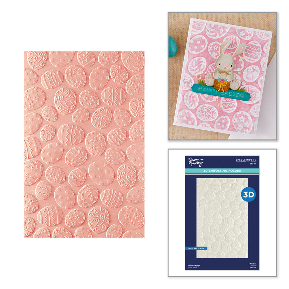 Spellbinders, Embossing Folder 3D, Ornate Eggs