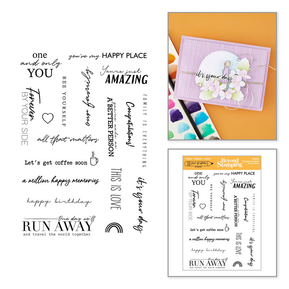 Spellbinders, Clear Stamp, Beyond Stamping Evergreen Sentiments Pre-order