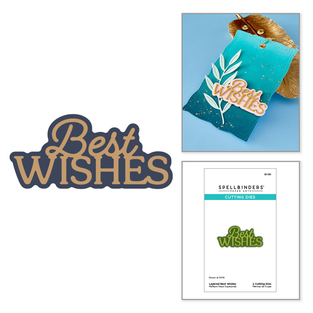 Spellbinders, Die, Layered Best Wishes