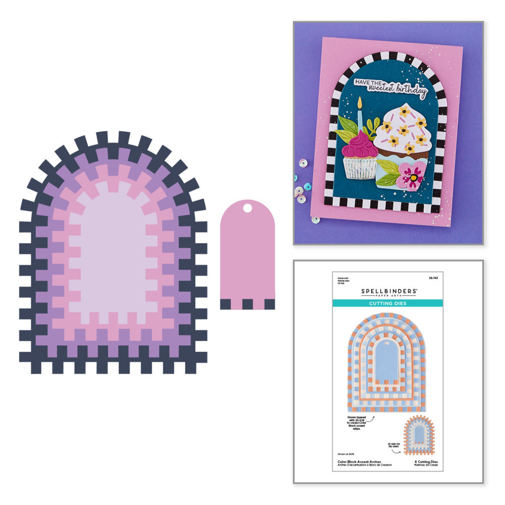 Spellbinders, Color Block Accent Arches Die cut