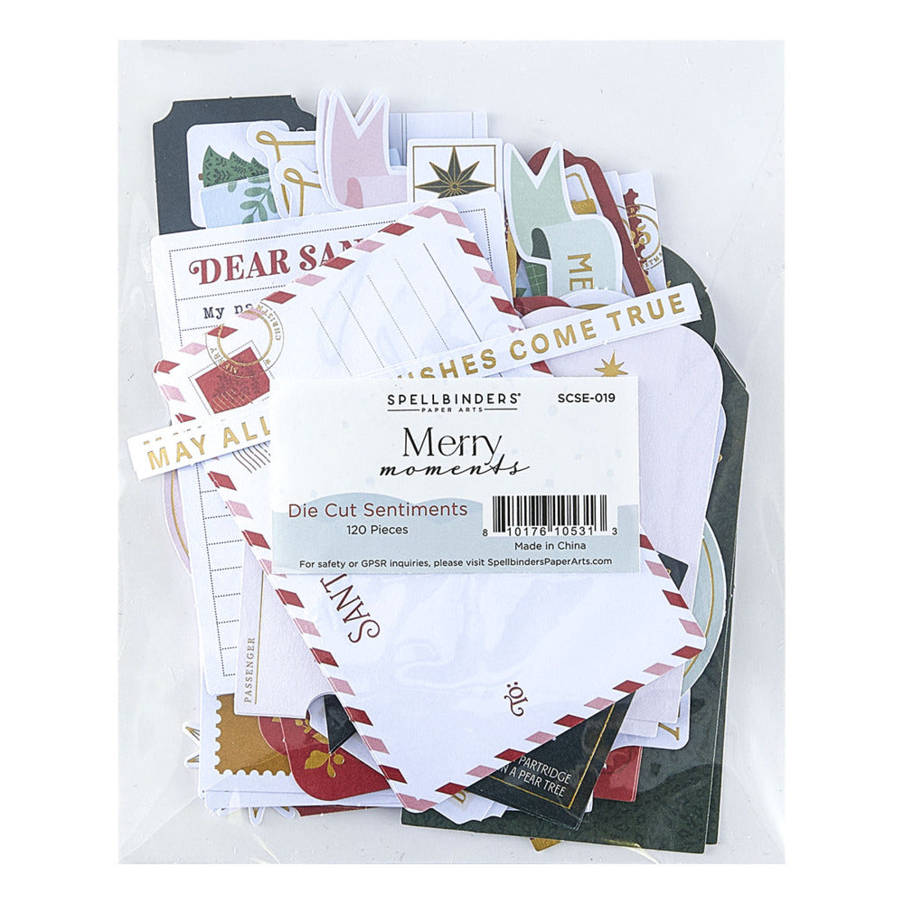 Spellbinders; Merry Moments, Die Cut Sentiments