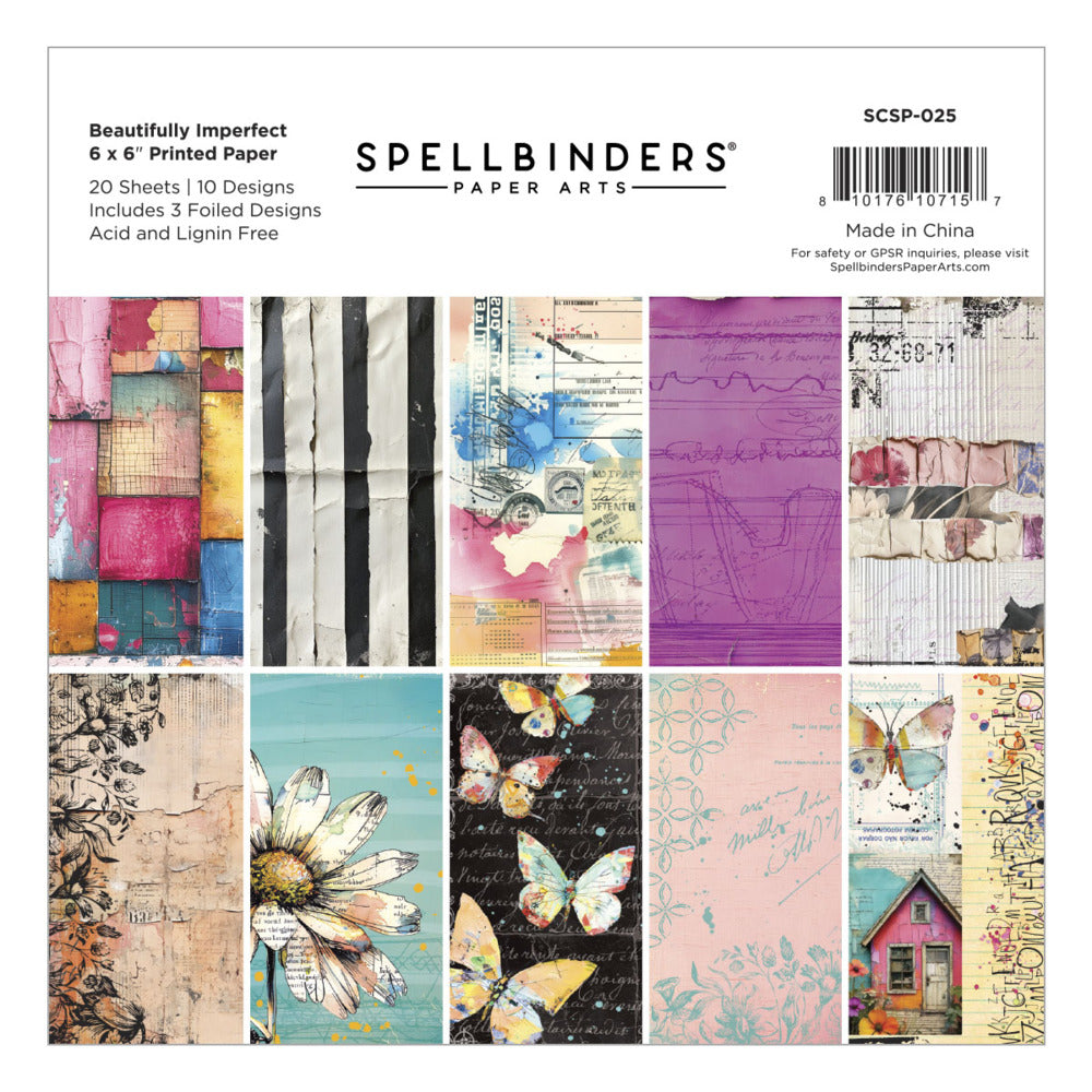 Spellbinders, 6x6 Printed Paper Pack, Beautifully Imperfect