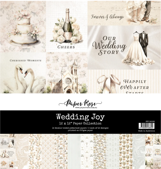 Paper Rose, 12X12 Paper Collection, Wedding Joy