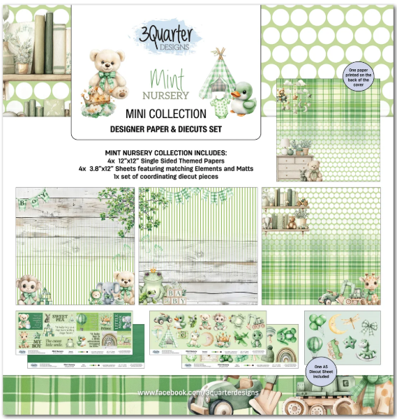 3 Quarter Designs, 12x12 Mini Collection, Mint Nursery