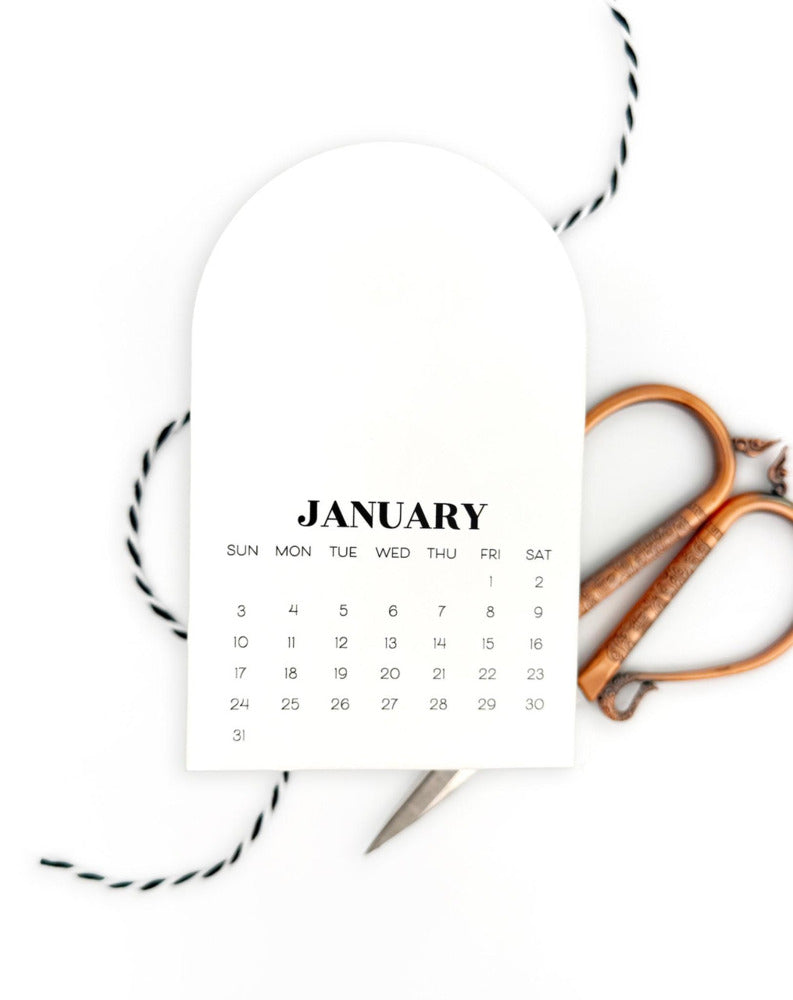 Taylored Expressions, Arched Desk Calendar, 2027 - Sugar Cube Pre-order