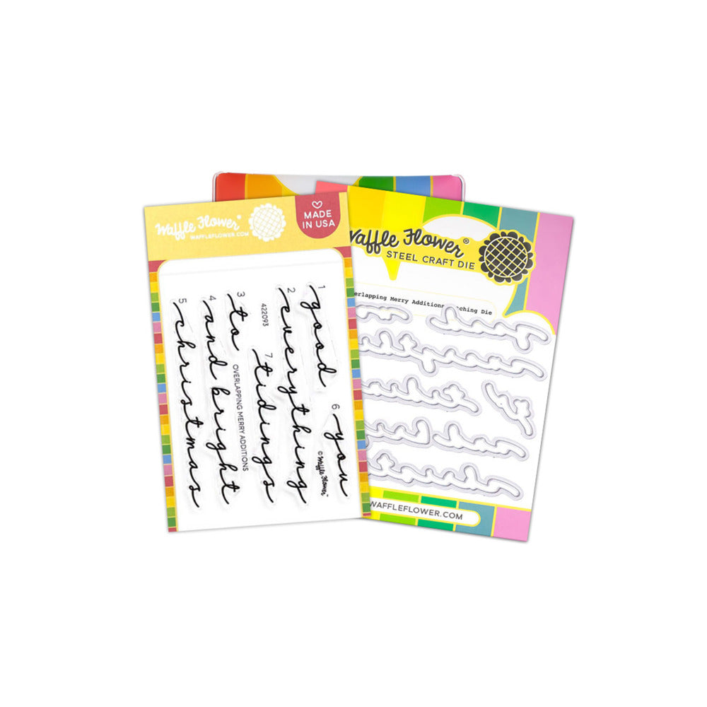 Waffle Flower, Clear Stamp & Die Combo, Overlapping Merry Additions