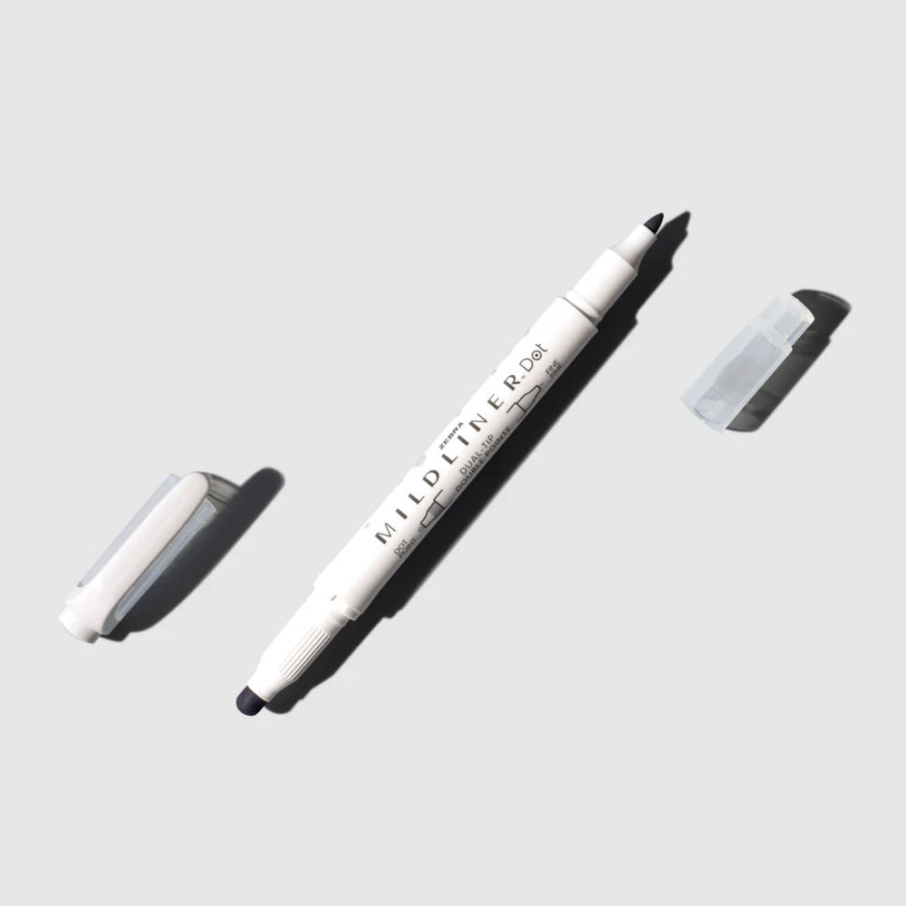 Zebra, Mildliner Dual-Tip Dot Marker, Gray