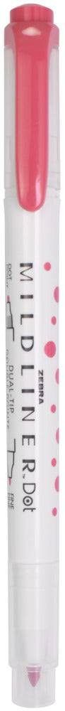 Zebra, Mildliner Dual-Tip Dot Marker, Red