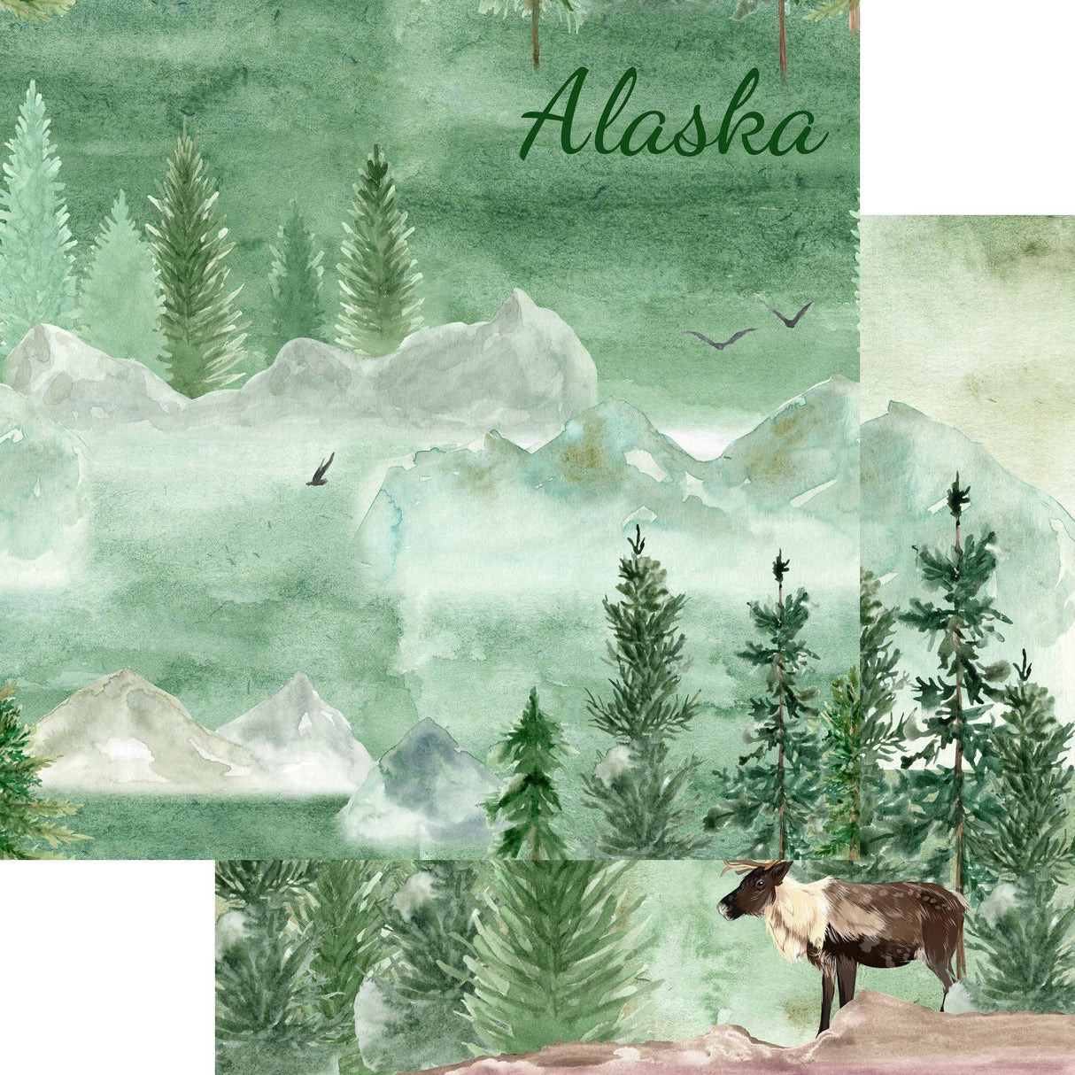 SSC Designs, Alaskan Adventure Collection, Alaska 12 x 12 Double-Sided Scrapbook Paper