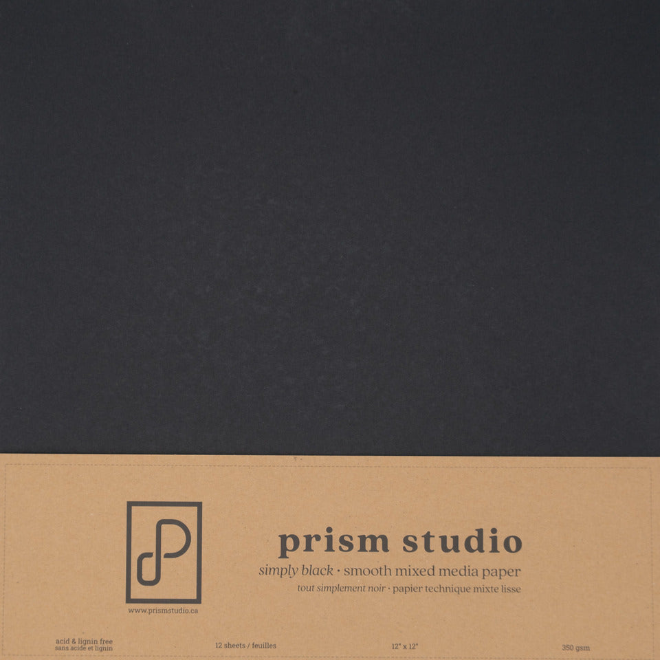 Prism Studio, Simply Black Smooth Mixed Media Paper Pack
