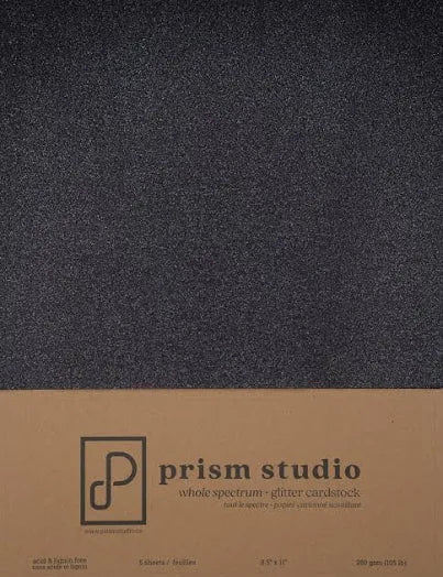 Prism Studio,Whole Studio Cardstock Glitter Pack 8.5x11 - Obsidian