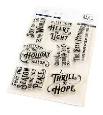 Pinkfresh, Holiday Greetings Sentiment Stamp Set