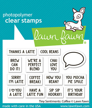 Lawn Fawn, Tiny Sentiments: Coffee  Stamp & Die Cut
