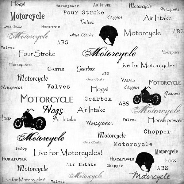 Scrapbook Customs-Live for Motorcycle 12 x 12 Paper