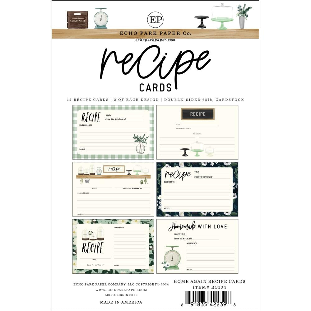 Echo Park, Home Again, Recipe Cards