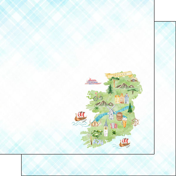 Scrapbook Customs, Ireland Map Icons Paper