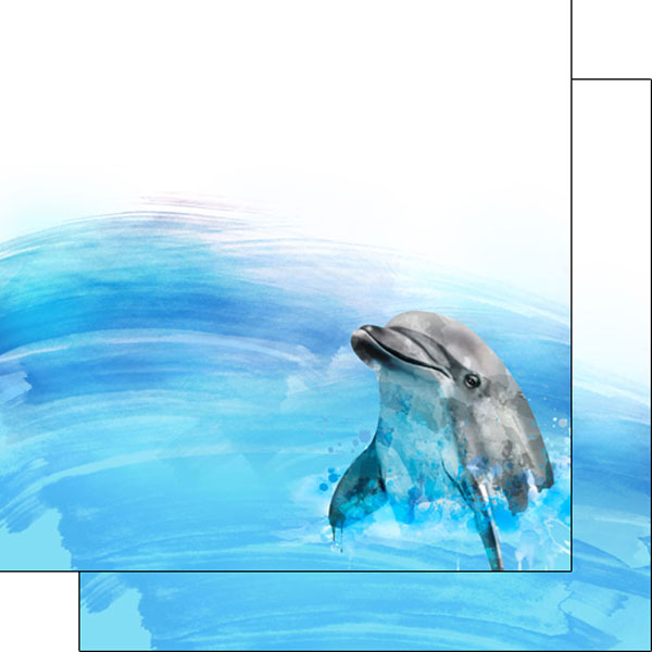 Scrapbook Customs, Dolphin Encounter Double Sided