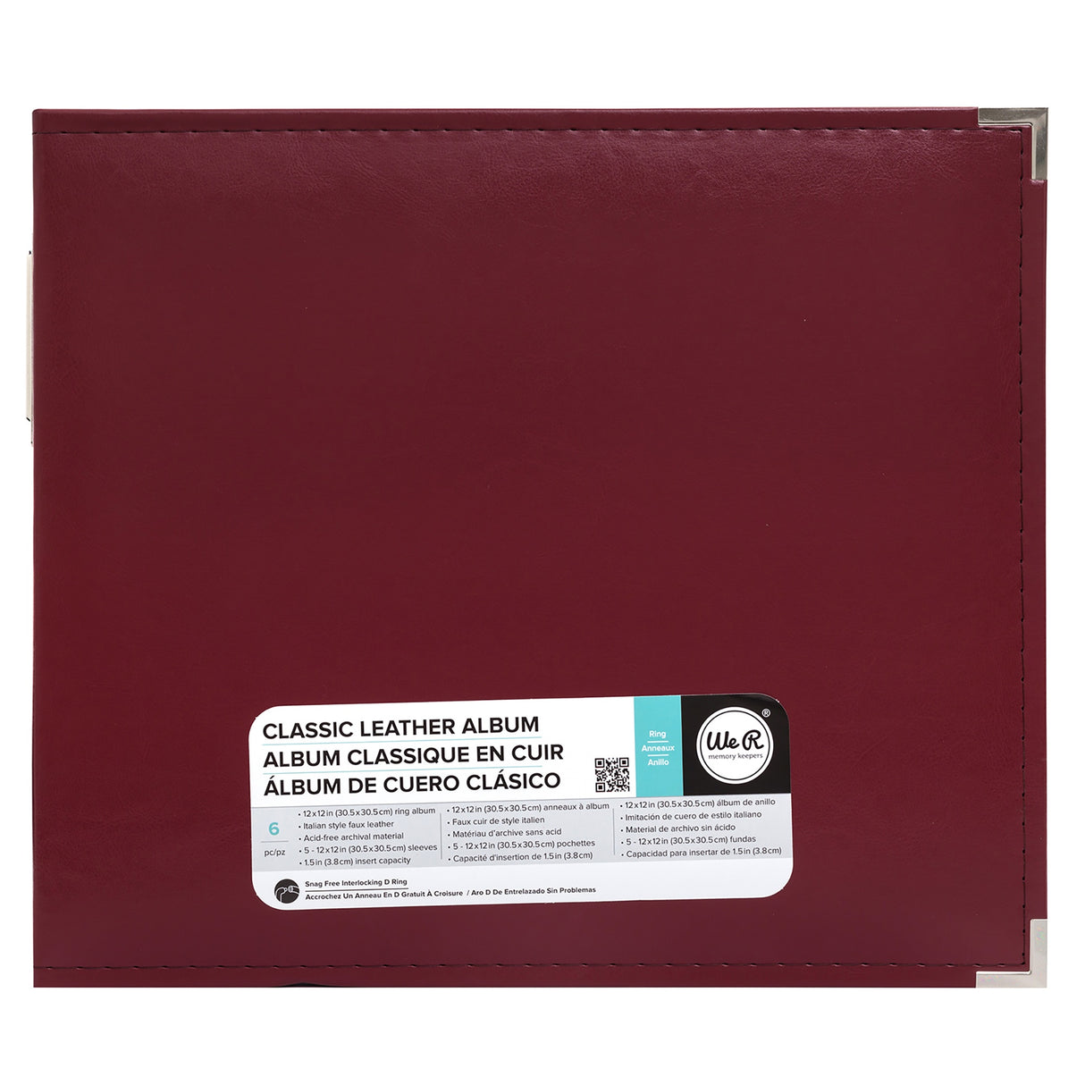American Crafts, We R Makers, 12x12 Ring Binder, Wine