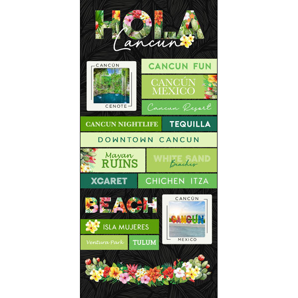 Scrapbook Customs, Hola Cancun Sticker Sheet