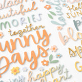 American Crafts, Pebbles, Thickers, Titles - Sunny Blooms