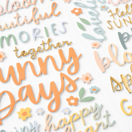 American Crafts, Pebbles, Thickers, Titles - Sunny Blooms