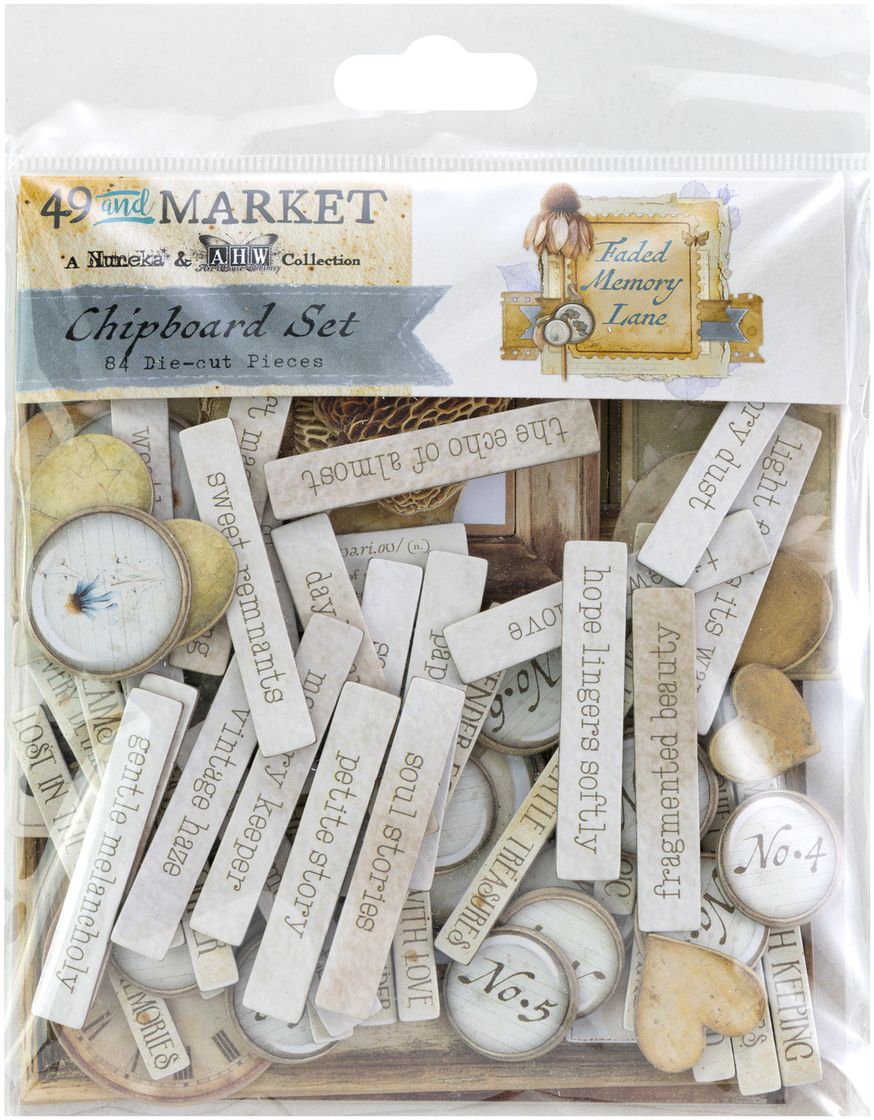 49 and Market, Faded Memory Lane, Chipboard Set