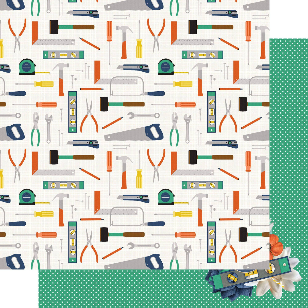 SSC Designs, Home Improvement Collection, Toolbox Trends 12 x 12 Double-Sided Scrapbook Paper