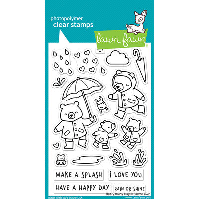 Lawn Fawn, Beary Rainy Day Stamp