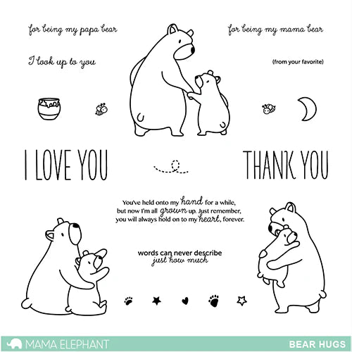 Mama Elephant, Bear Hugs Stamp & Die set