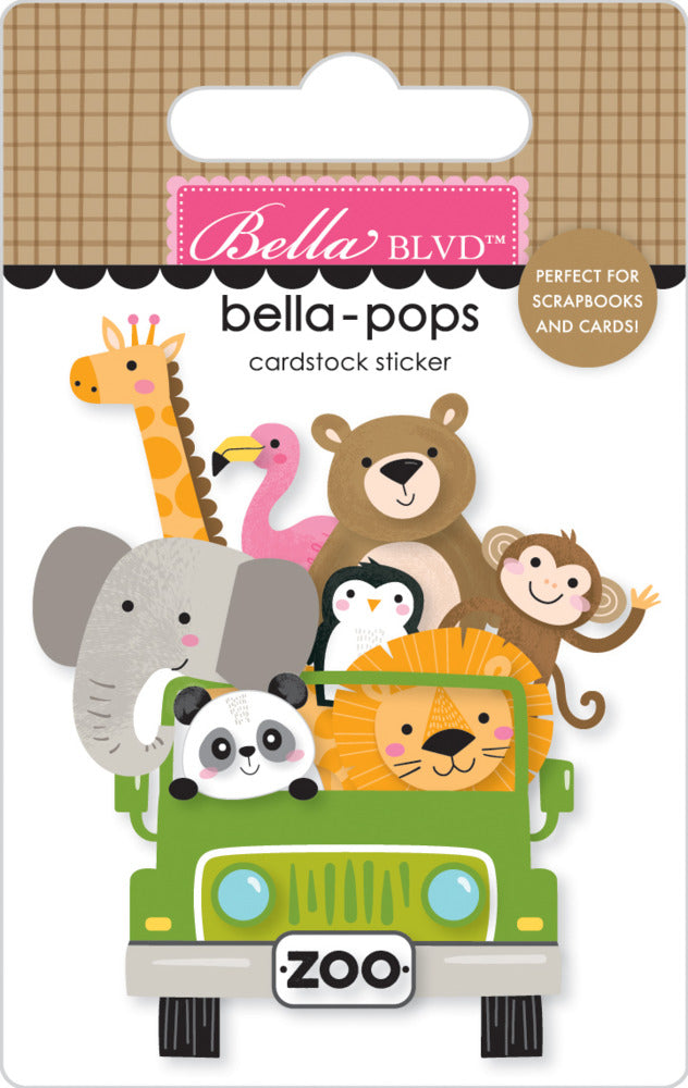 Bella Blvd., Bella-pops 3D Cardstock Sticker, Zoo Crew Pre-order