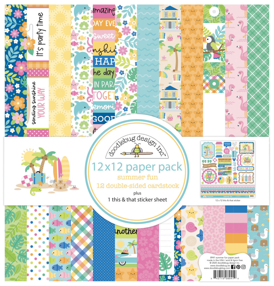 Doodlebug, Summer Fun, 12x12 Paper Pack