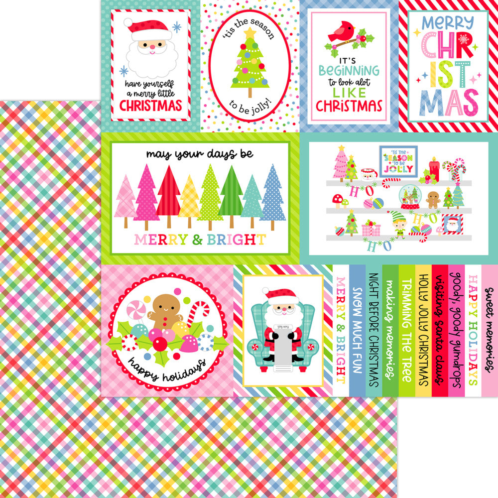 Doodlebug Design, 12X12 Patterned Paper, Oh What Fun - Check The Halls