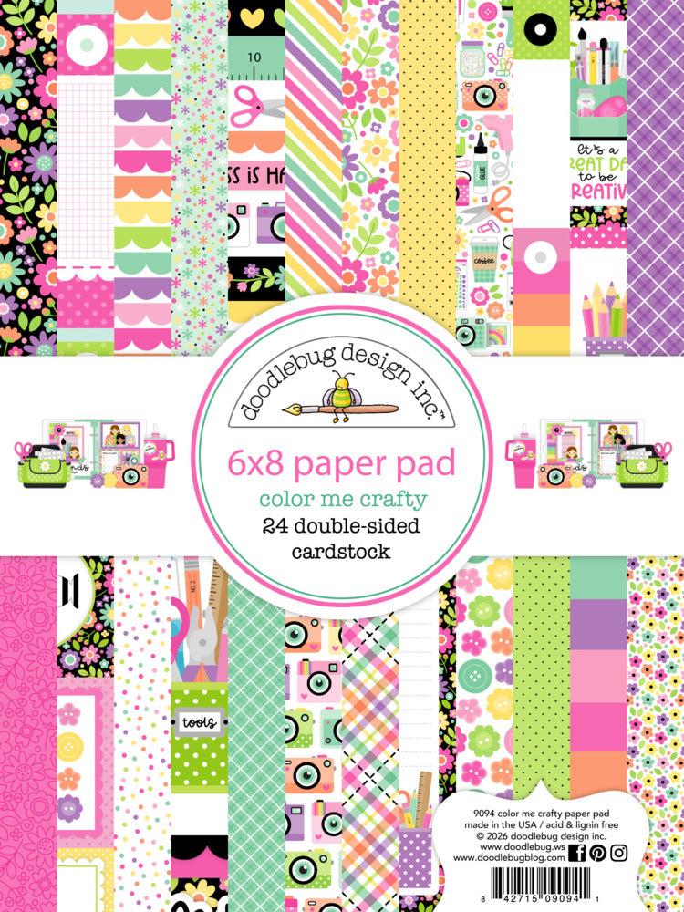 Doodlebug, 6X8 Paper Pad, Color Me Crafty