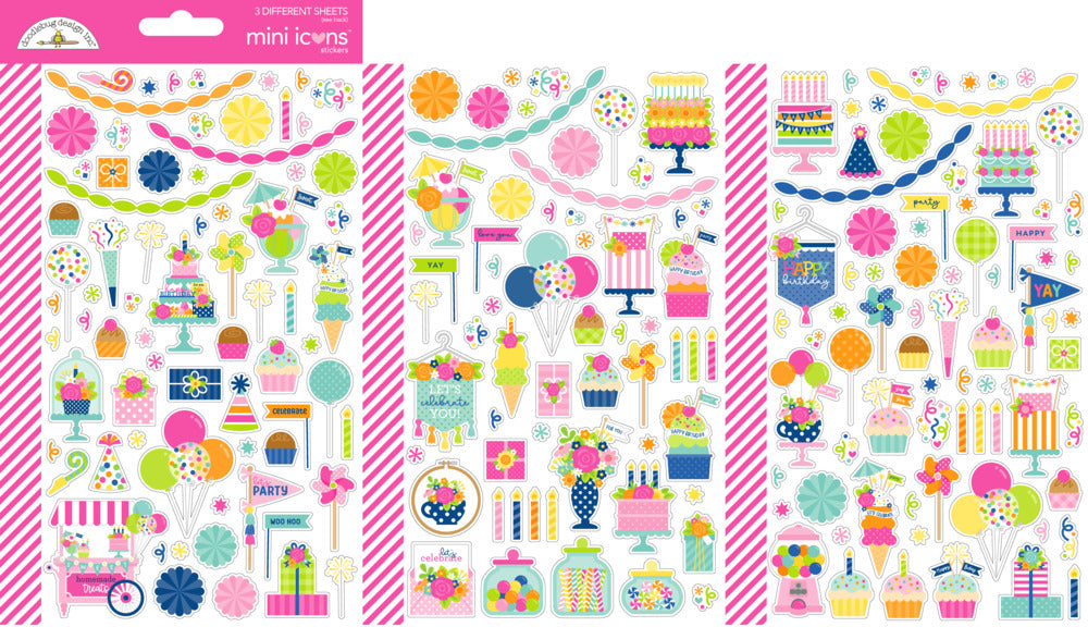 Doodlebug,Mini Icons Stickers, Cupcakes & Candles Pre-order