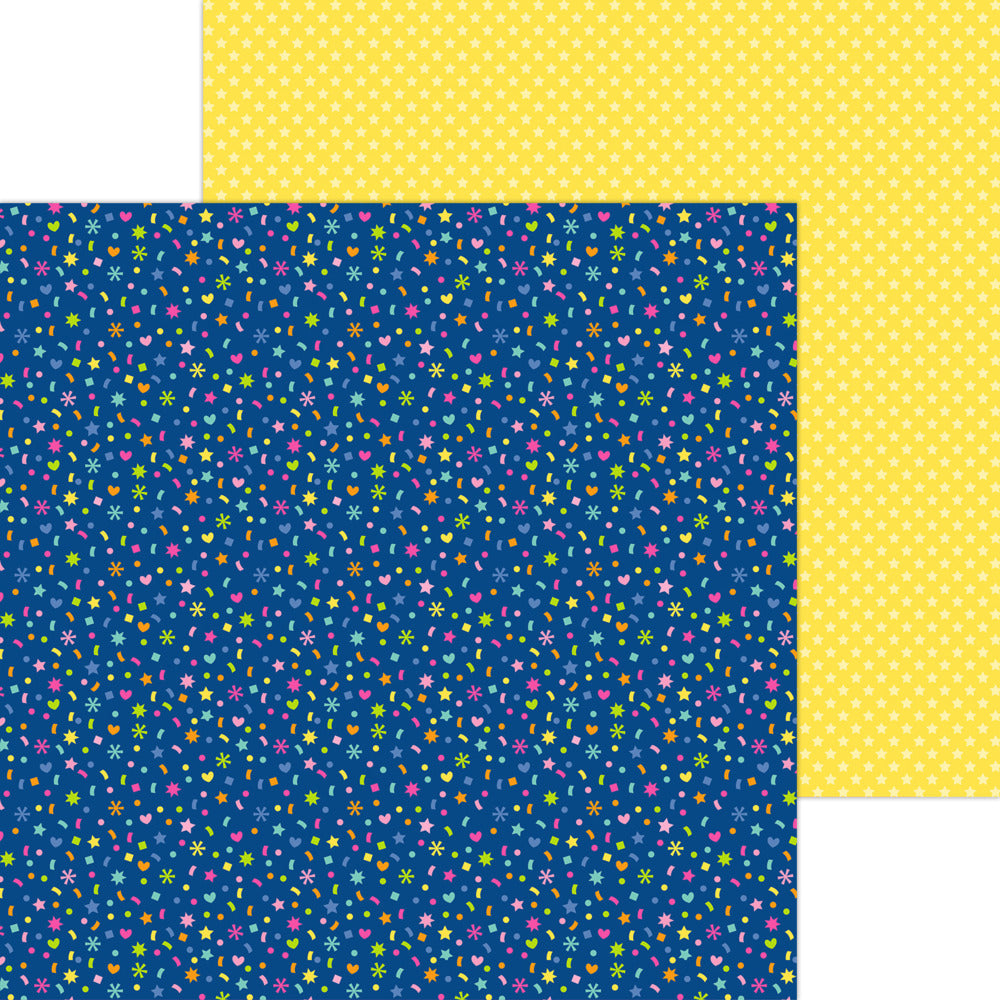 Doodlebug, 12x12 Patterned Paper, Cupcakes & Candles - Colorful Confetti
