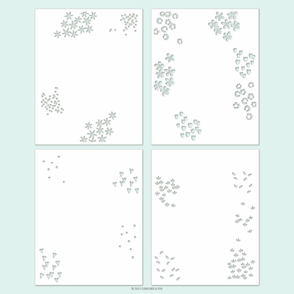 Concord & 9th, Stencil Pack, Around the Garden (4pc) Pre-order