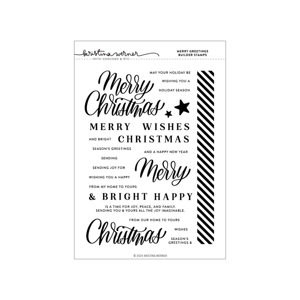 Concord & 9th, Kristina Werner, Clear Stamp & Die, Merry Greetings Builder