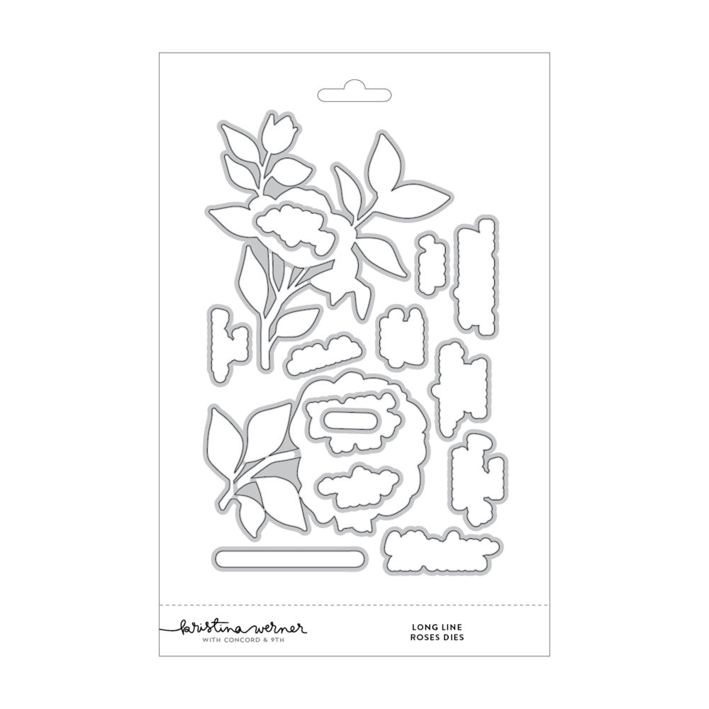 Concord & 9th, Kristina Werner, Long Line Roses, Clear Stamp & Die