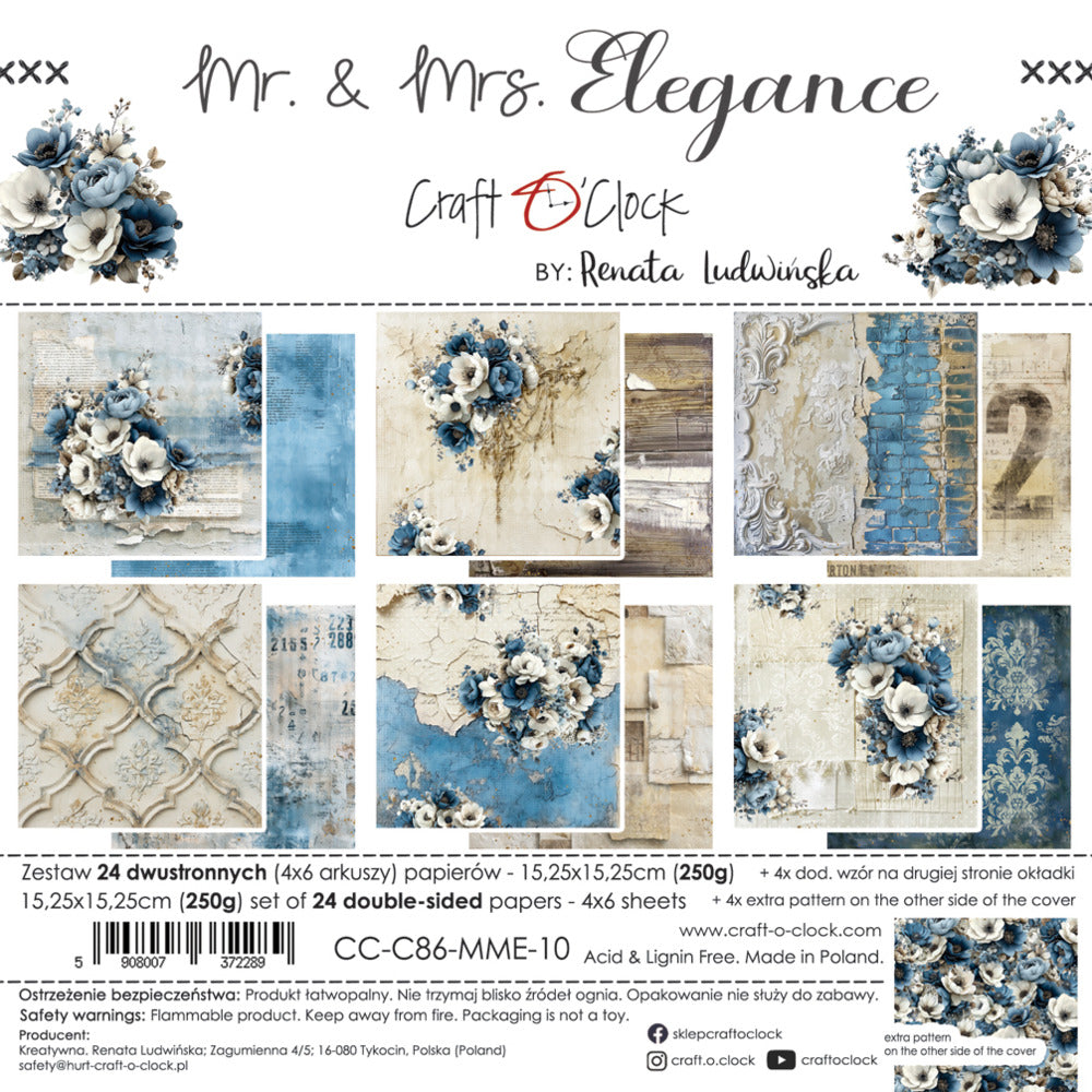 Craft O'Clock, 6X6 Paper Pad, Mr. & Mrs. Elegance