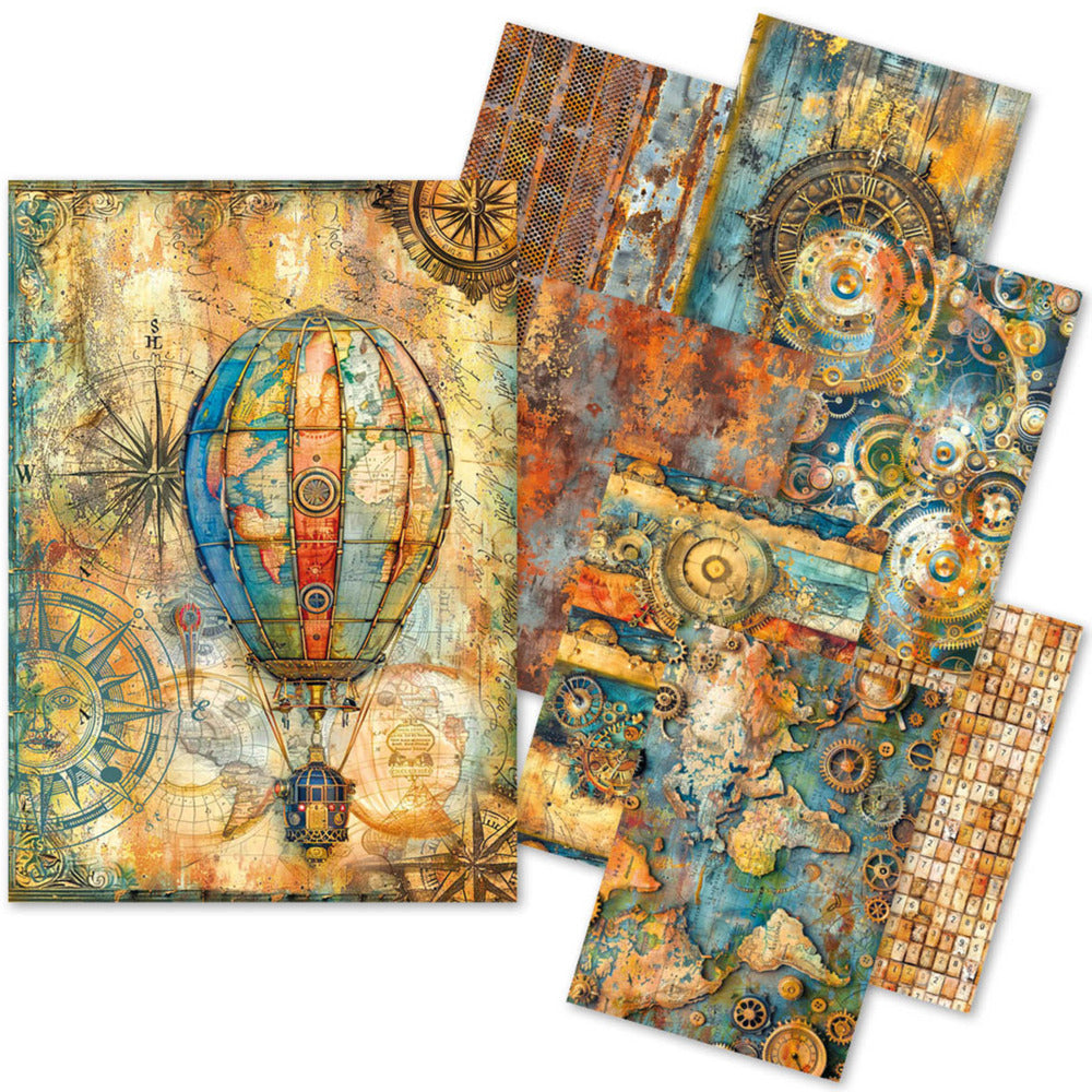 Ciao Bella, LuMania Craftmix Mixed A5 Paper Pack, Past Time
