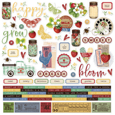 Simple Stories, Berry Fields, Sticker Sheet