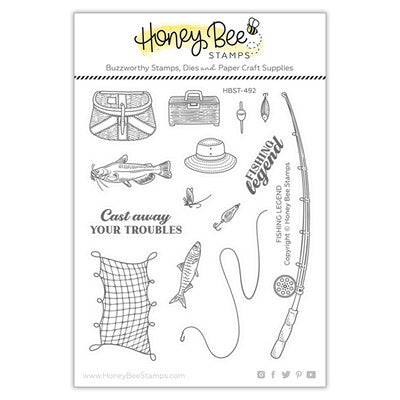 Honey Bee, Fishing Legend Stamp & Die Set